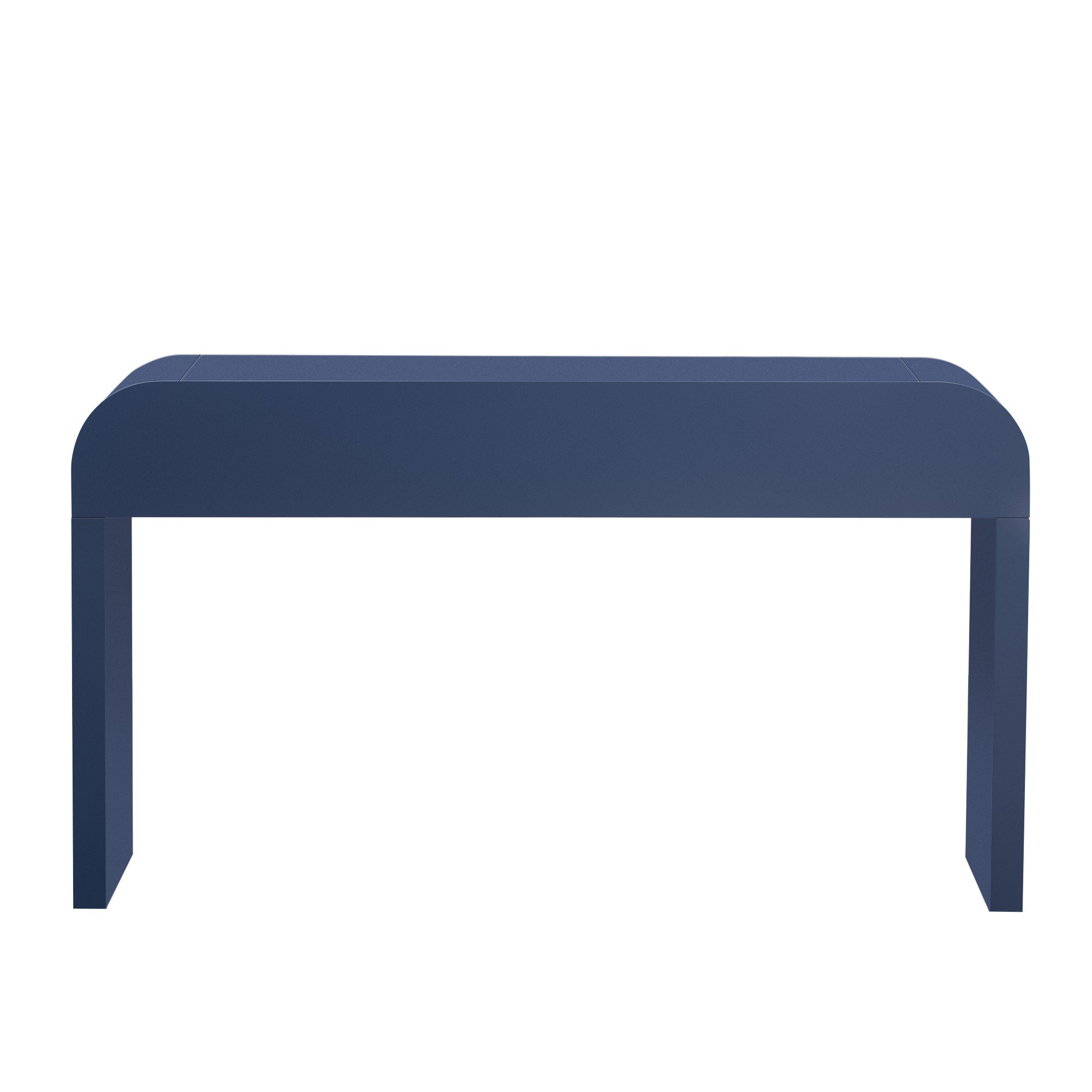 TREXM Modern Console Table with 2 Storage Drawers, Fluted Entryway Table with Rounded Silhouette for Hallway Living Room and Entryway (Navy Blue)