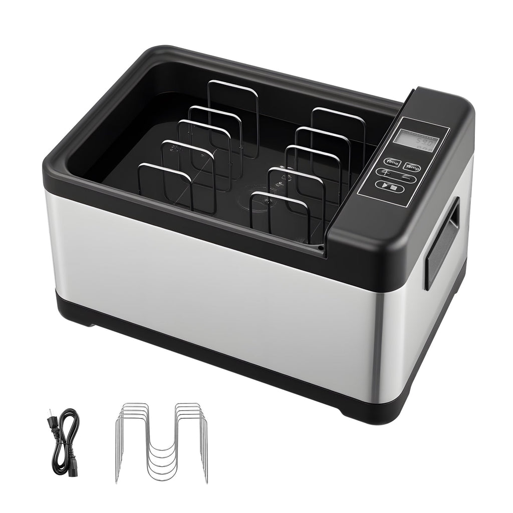Sous Vide Cooker, 800W Sous-Vide Machine, Suveed Cooking Machine with LED Digital Display, Glass Lid, Precise Temperature & Timer Control, for Family & Friends, All-in-One Sous Vide Pot