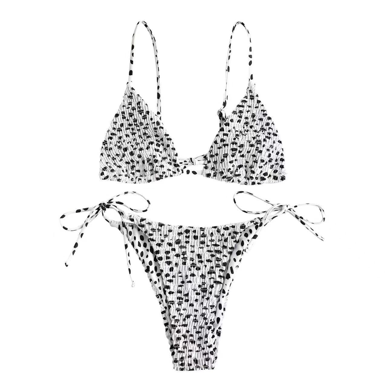 Juntong 2023 New Sexy Ruffled Print Bikini Set