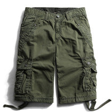 Men's Summer Cargo Shorts, Straight-Leg Cotton Pants
