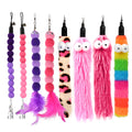KALIONE Cat Worm Toy Refills Pack 8 PCS Cat Toy Wand Replacement Cat Wand Attachments Cat Feather Toys Cat Wiggly Toy Fuzzy Cat Toy Fishing Pole Refill for Interactive Indoor Cats Kitten Style B