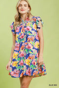 Umgee Floral Ruffle Mini Dress