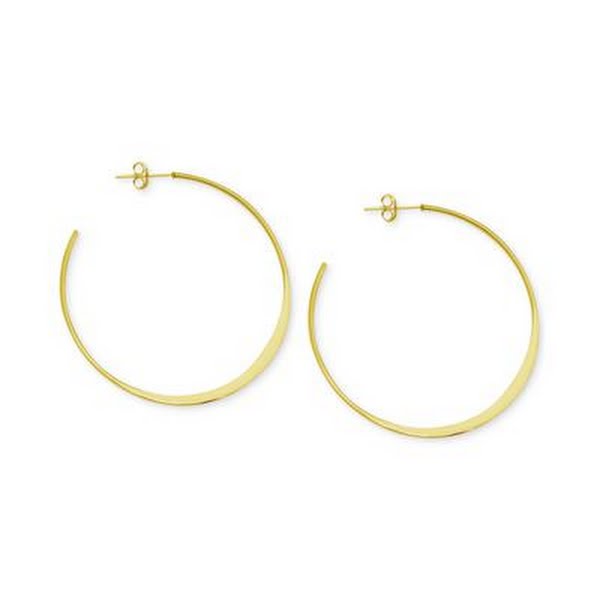And Now This Silver Plated Flattened C-Hoop Earrings