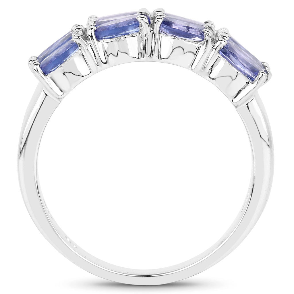 3.00 Carat Genuine Tanzanite .925 Sterling Silver Ring