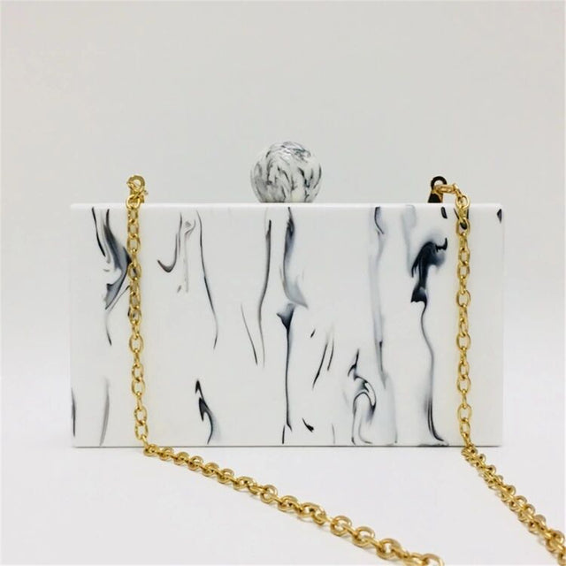 Stylish Marble Acrylic Clutch Purse for Women