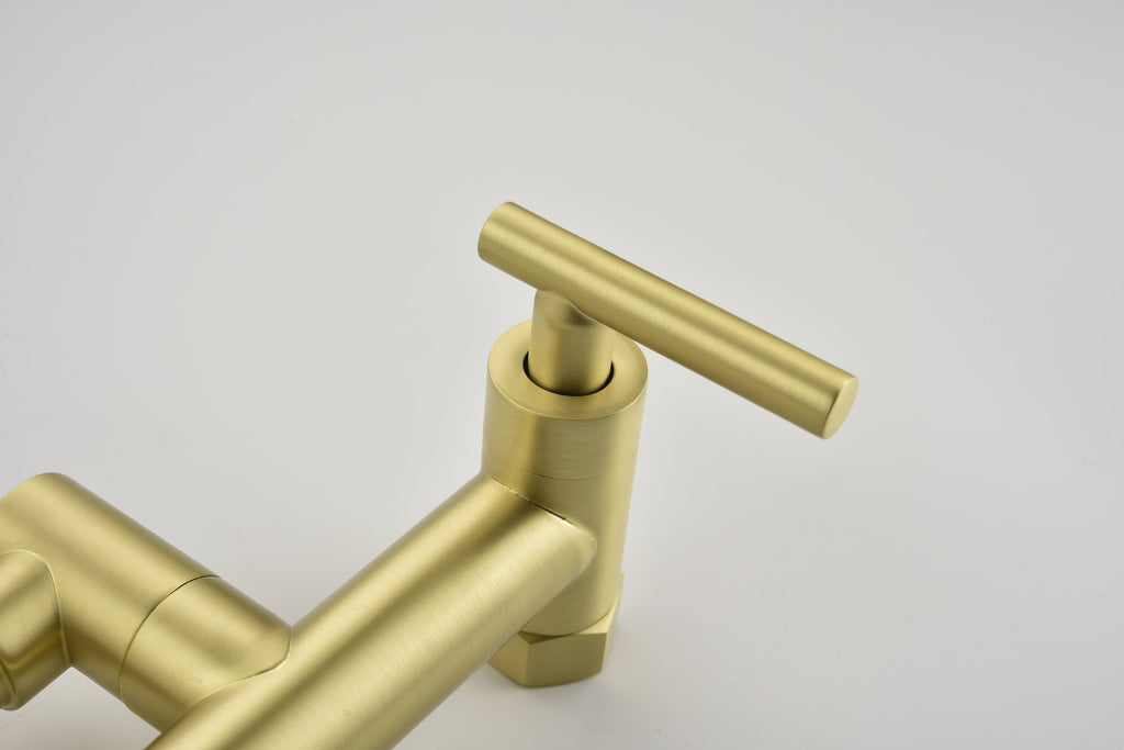 Pot Filler Faucets Both Hot Cold Water Wall Faucet Brass Faucets Kitchen Folding Kitchen Faucets Commercial Sink Faucet 3 Handles 2 Holes Joint Swing Arm Faucets