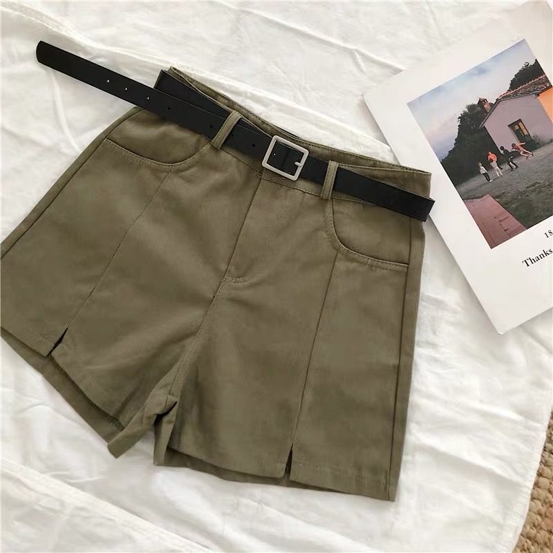 Summer Women's High Waist Solid Color Wide Leg Shorts
