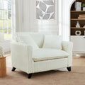 Lazy sofa chair, comfortable single-person sofa chair, with a backrest and soft seat cushion, having armrests on both sides, suitable for living room and bedroom - Beige