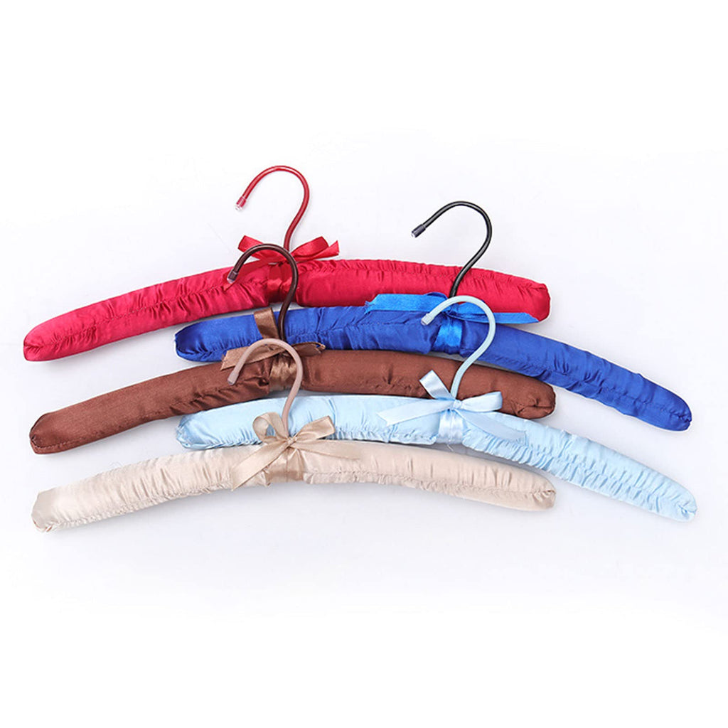 Fazanwey Padded Hangers for Clothes Satin Hangers Clothes Hangers Padded Hangers for Women Sweaters (Solid Color-5pcs)
