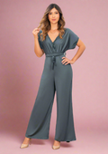 ENTWO01 100%  Authentic Colombian Jumpsuit: Fluid Matte Elegance with Kimono Sleeves