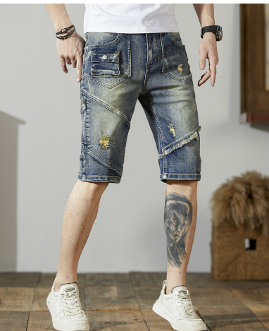 Men's Five-Point Loose Straight Denim Shorts