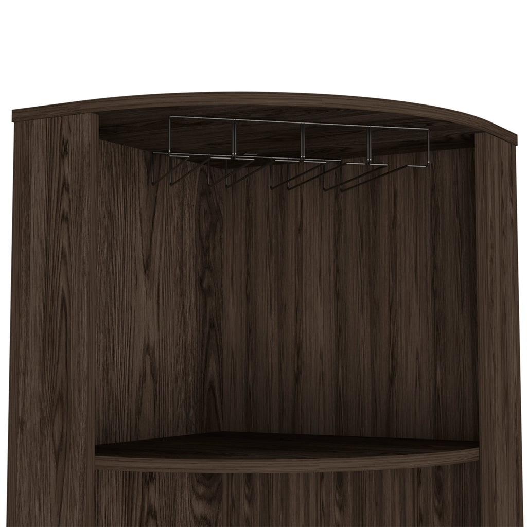 Seattle Bar Cabinet, Eight Bottle Cubbies, Two Large Open Shelves
