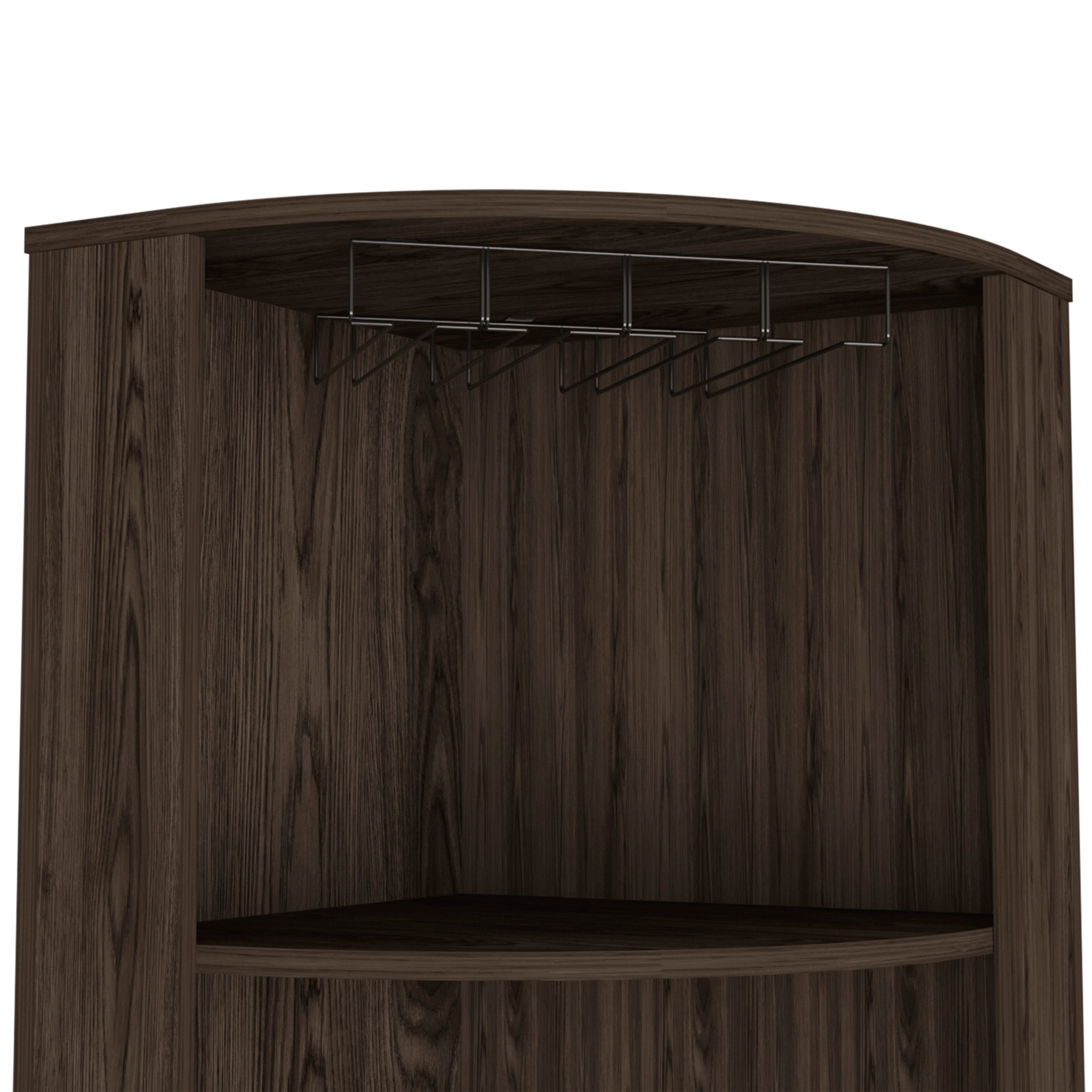 Seattle Bar Cabinet, Eight Bottle Cubbies, Two Large Open Shelves
