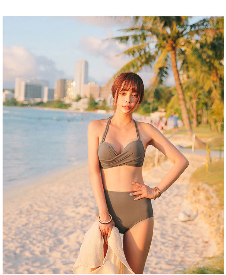 Korean 2020 New High-Waisted Bikini Swimwear Set
