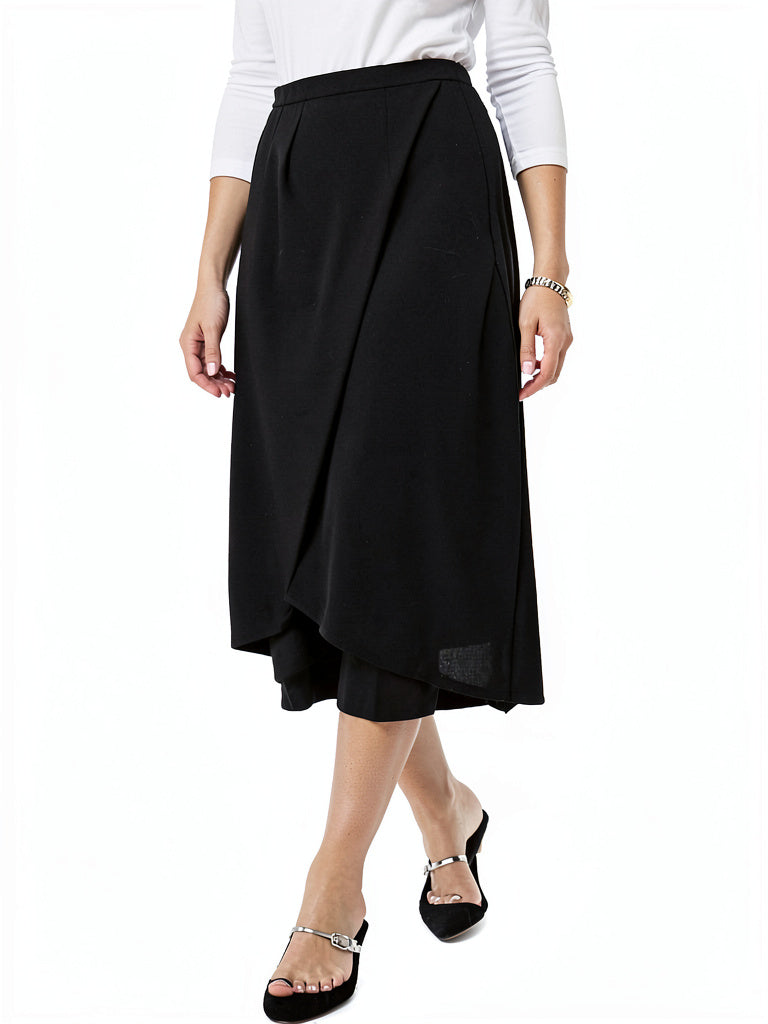 Alfani Faux-Wrap Skirt - Deep Black, Size 6