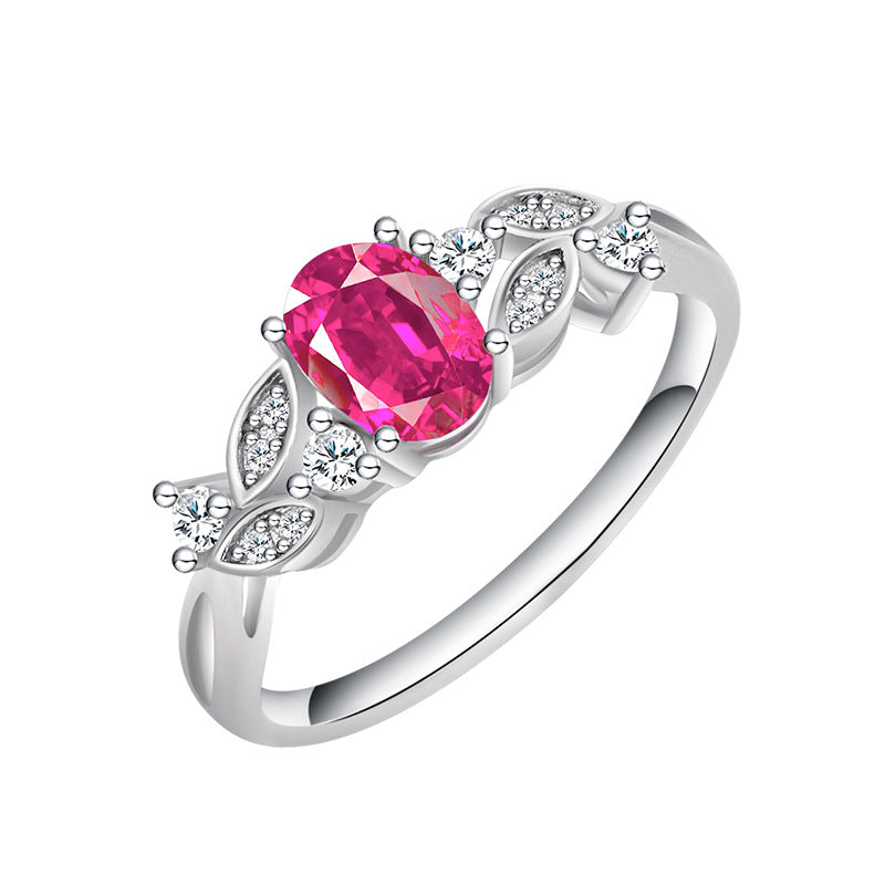 S925 Sterling Silver Ring with Pigeons-blood Ruby