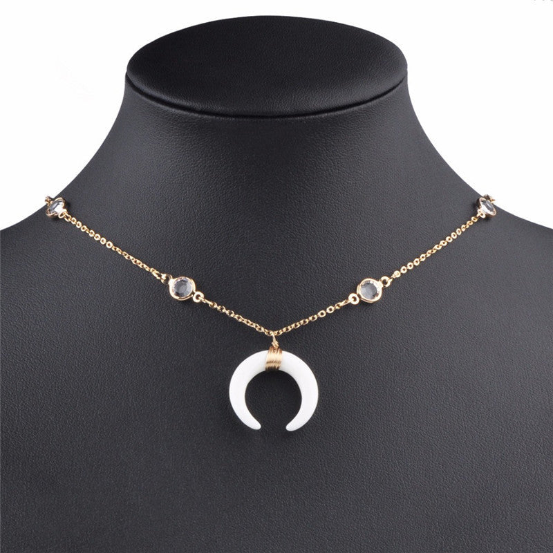 Crescent Moon Clavicle Necklace
