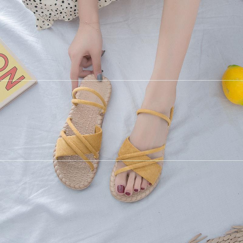 Women's Slip-On Flat-Bottomed Sandals for Outdoor Wear