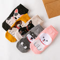Women's Cartoon Ankle Socks with Dog and Cat Patterns