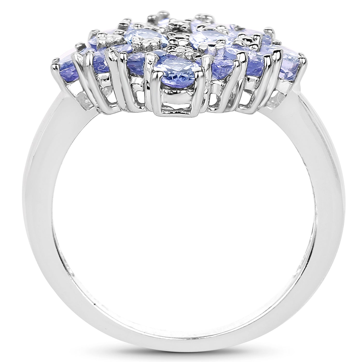 2.72 Carat Genuine Tanzanite .925 Sterling Silver Ring