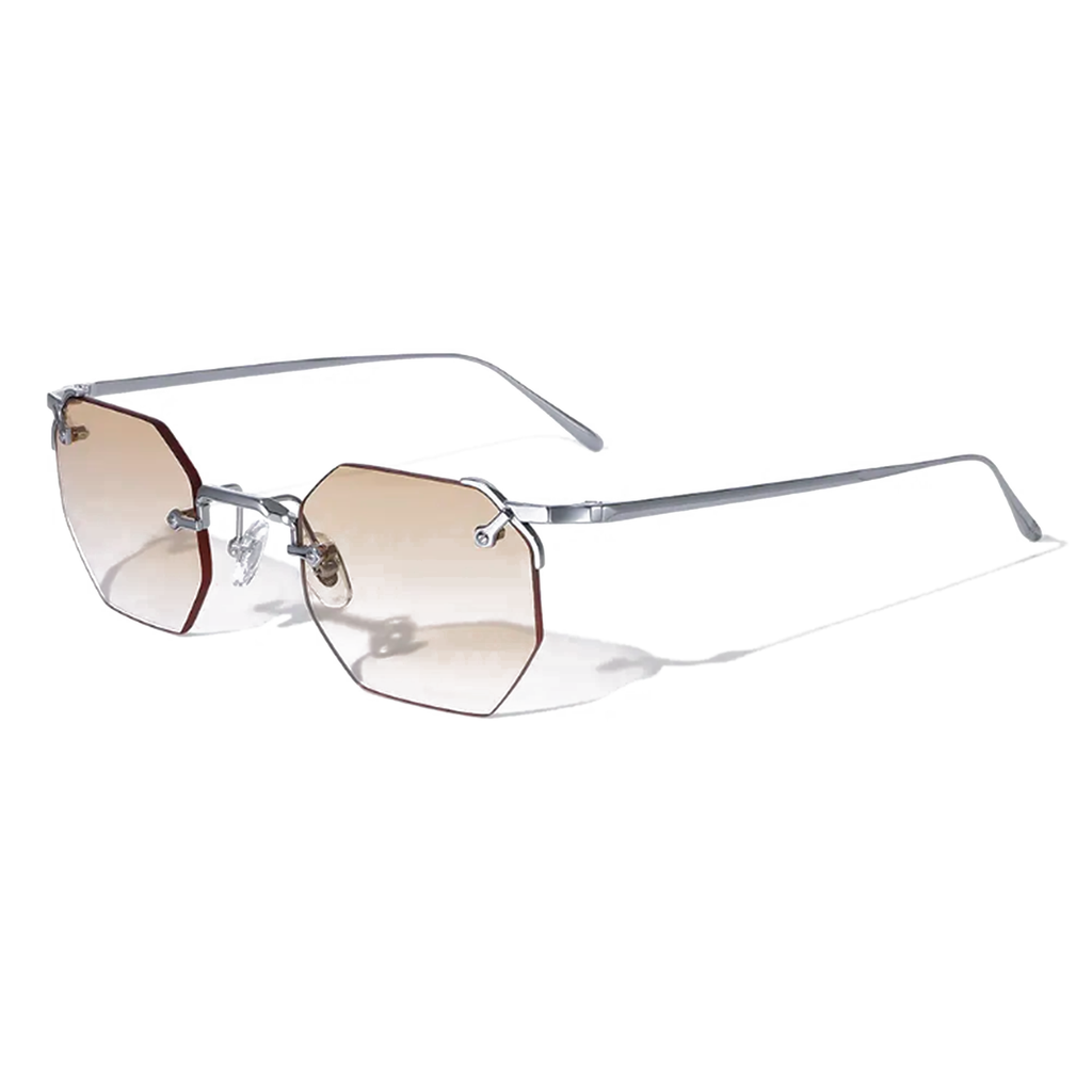 Aplos 48mm Hexagon Sunglasses | Orange