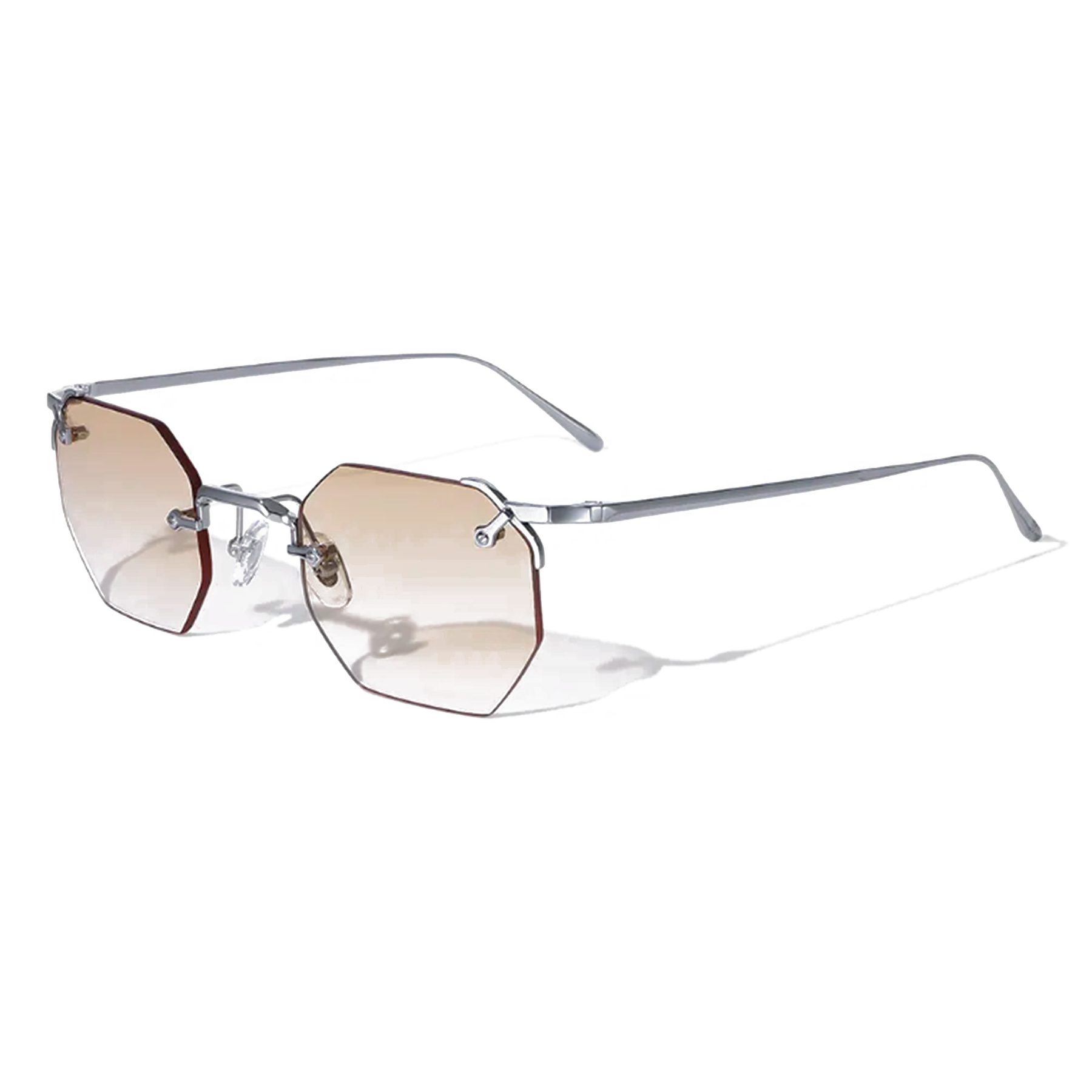 Aplos 48mm Hexagon Sunglasses | Orange