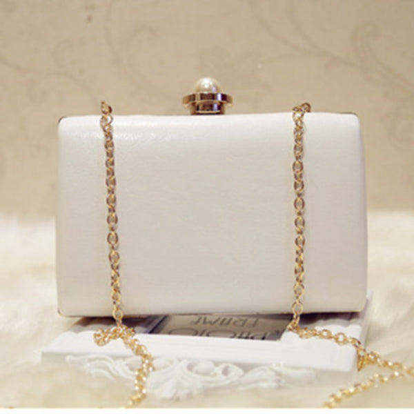Women's Leather Evening Clutch Bag with Floral Design