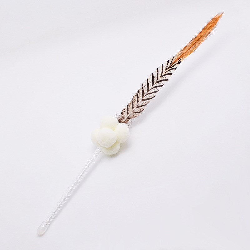 Cat Feather Teaser Wand - Interactive Play Toy