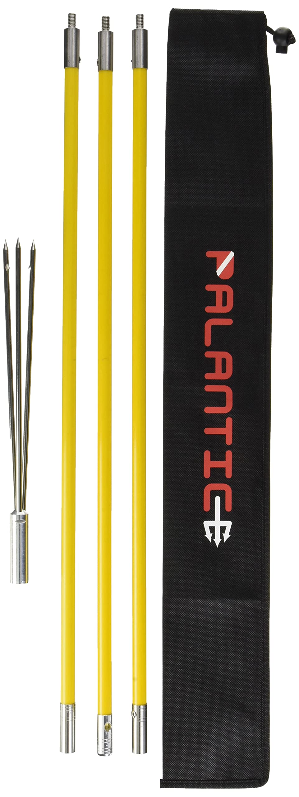 Scuba Choice 7 Travel Spearfishing Pole Spear 3-Piece Fiberglass with 3 Prong Barb Paralyzer Tip Adjustable to 5 Includes Black Rubber Sling & Carry Bag Durable and Compact for All Skill Levels