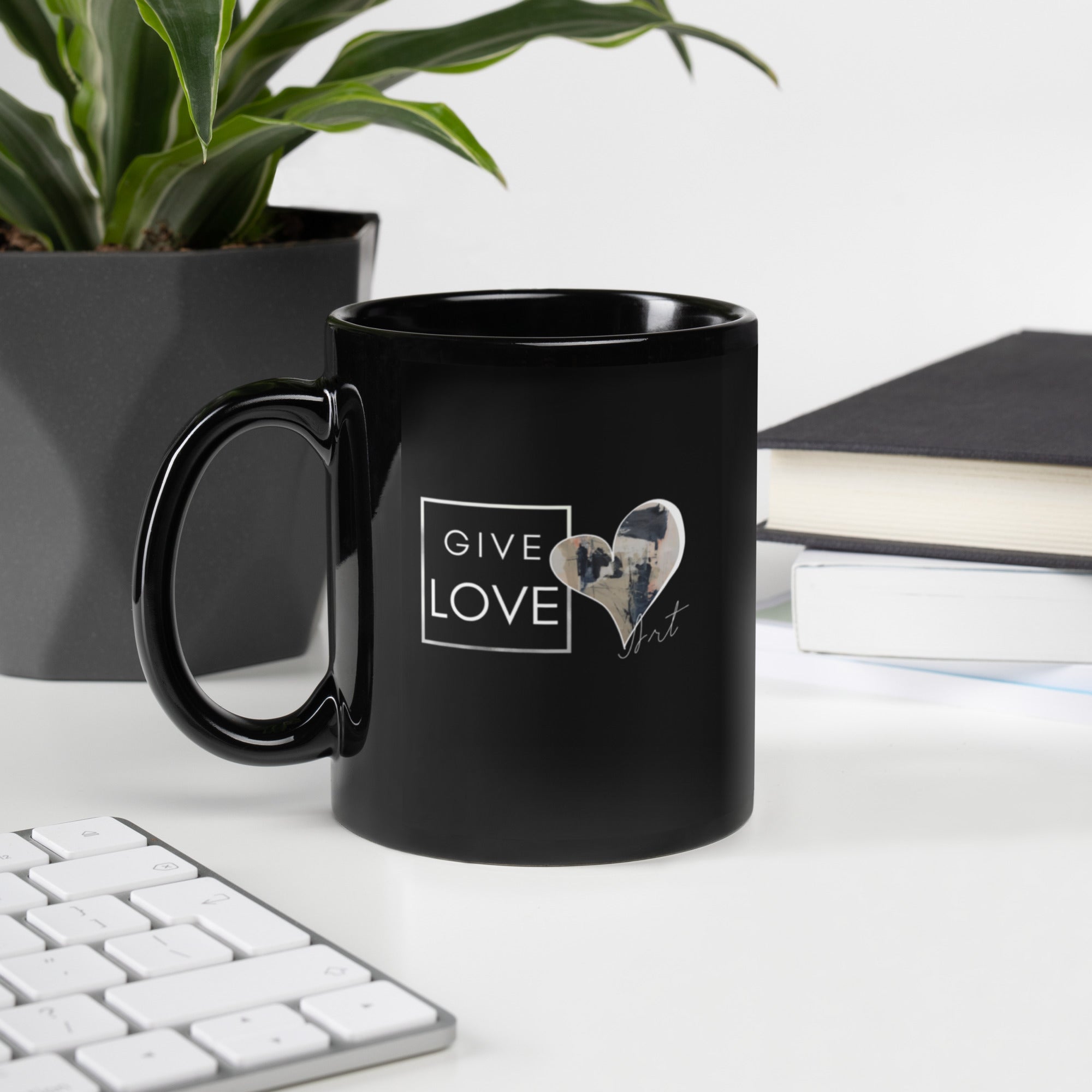 "Give Love" Ceramic Mug – Designed by Eliana Zeferino
