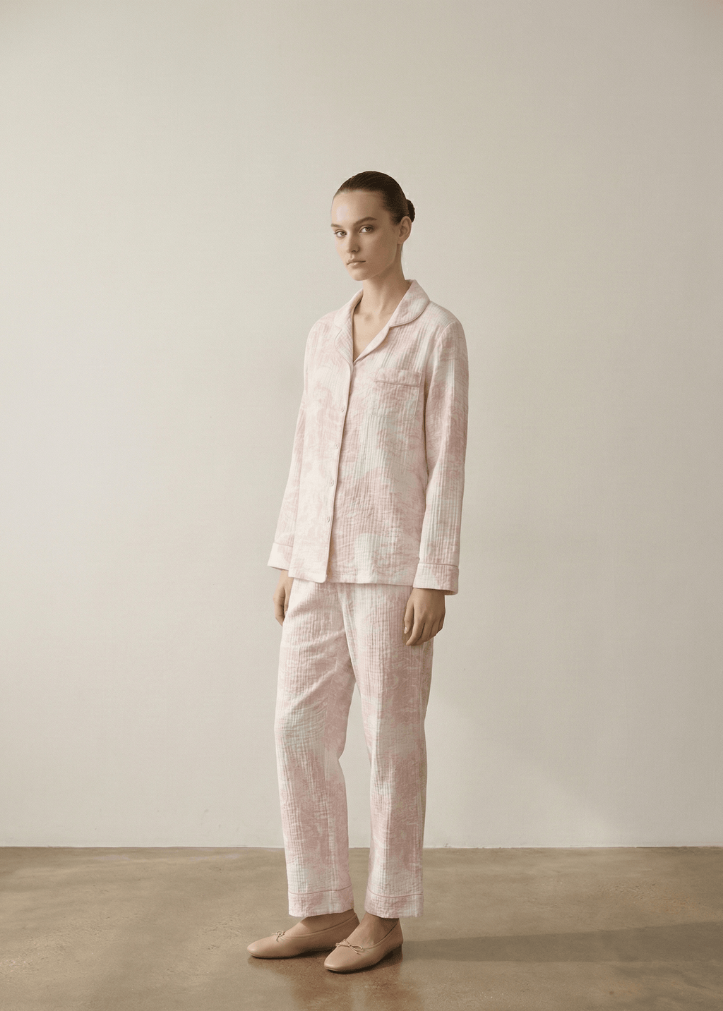 Blush Mist Cotton Pajama Set / Blue