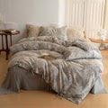 Bonnie Ribbon Bow Tie Floral Bedding Set / Light Gray