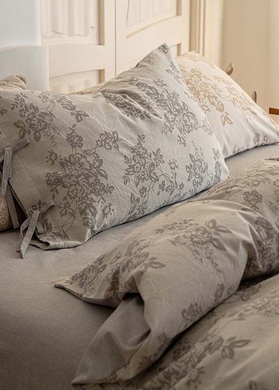 Bonnie Ribbon Bow Tie Floral Bedding Set / Khaki