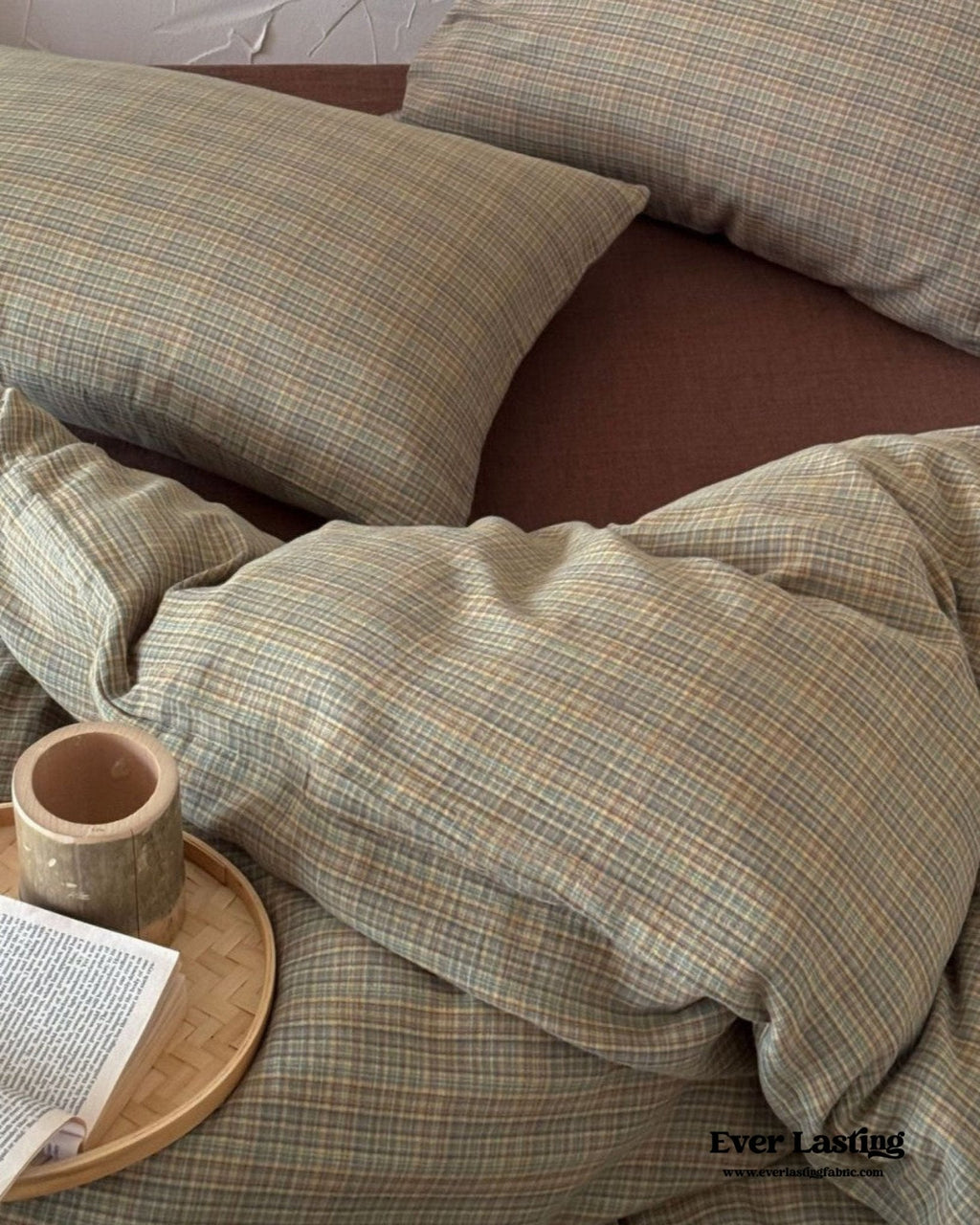 British Vintage Plaid Bedding Set / Black