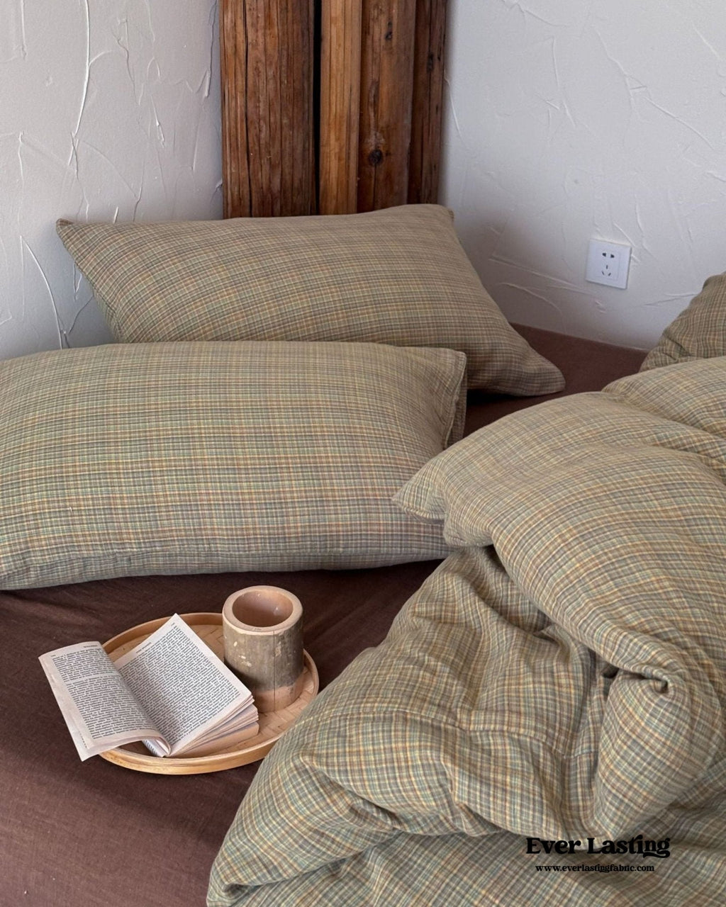 British Vintage Plaid Bedding Set / Black