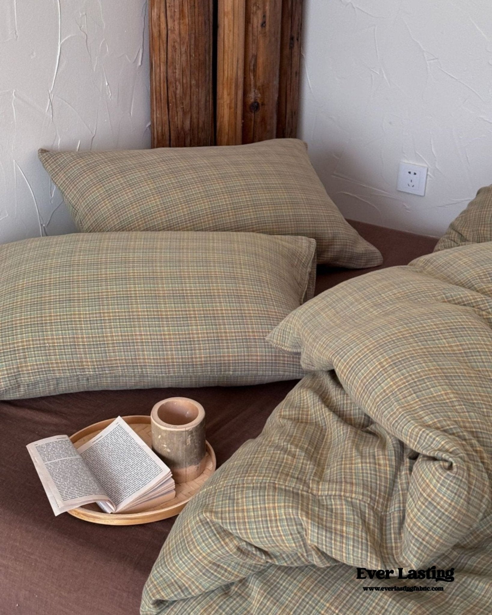 British Vintage Plaid Bedding Set / Red
