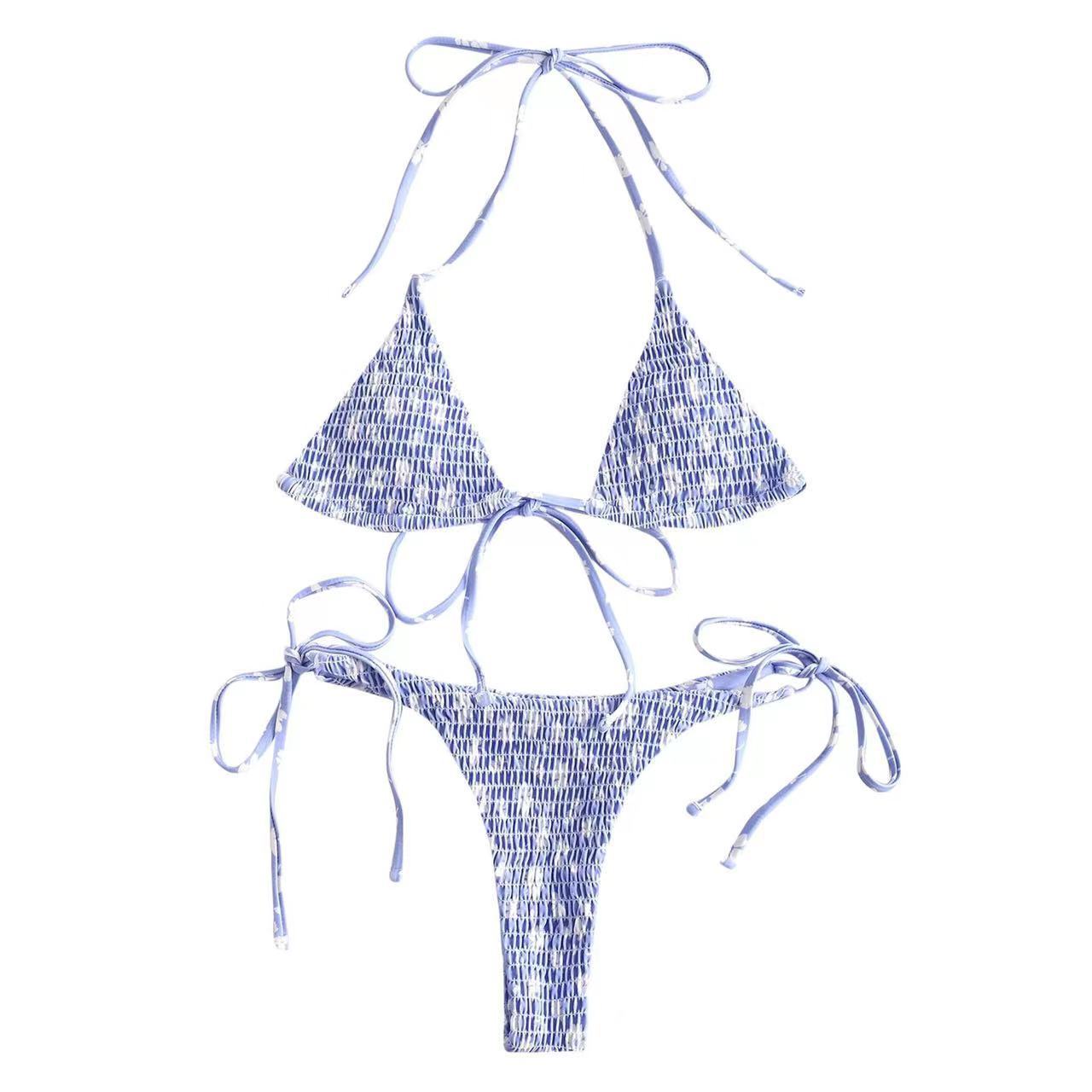 Juntong 2023 New Sexy Ruffled Print Bikini Set