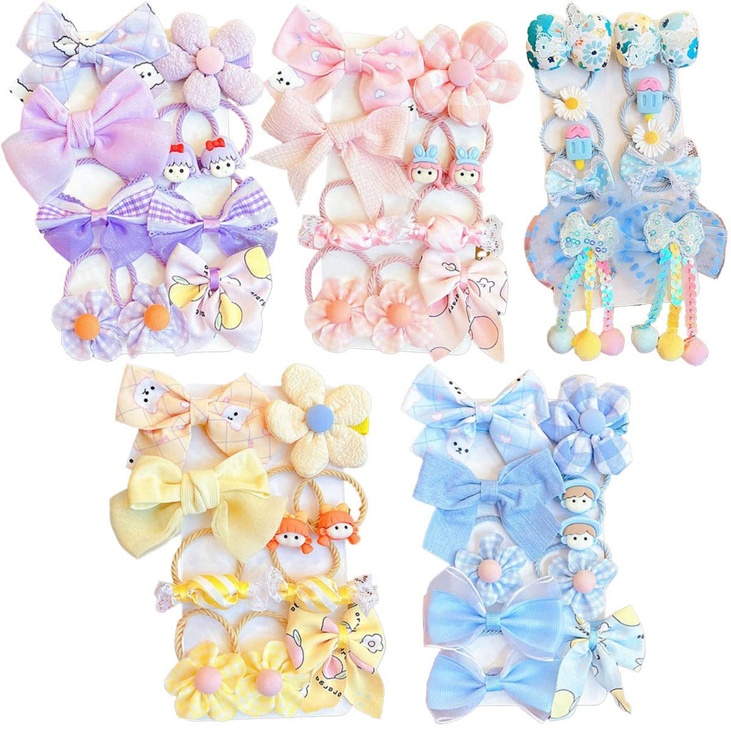 Likeggoad Cute Baby Hair Accessories - Colorful Elastic Ponytail Holders Candy/Cartoon/Bow/Flower Hair Ties for Infants and Girls (40 Pcs Random Color)