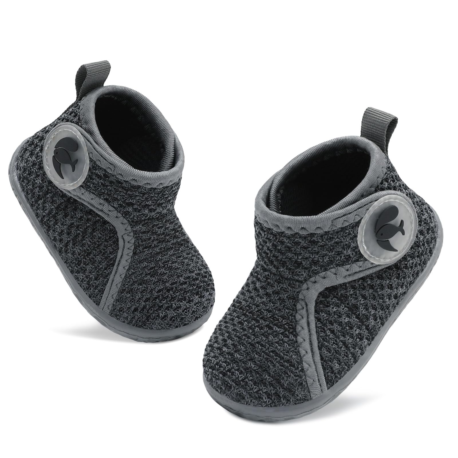 FEETCITY Baby Sock Shoes Infant High-Top Sneakers Baby First Walking Shoes Boys Girls Infant Crib Shoes Grey