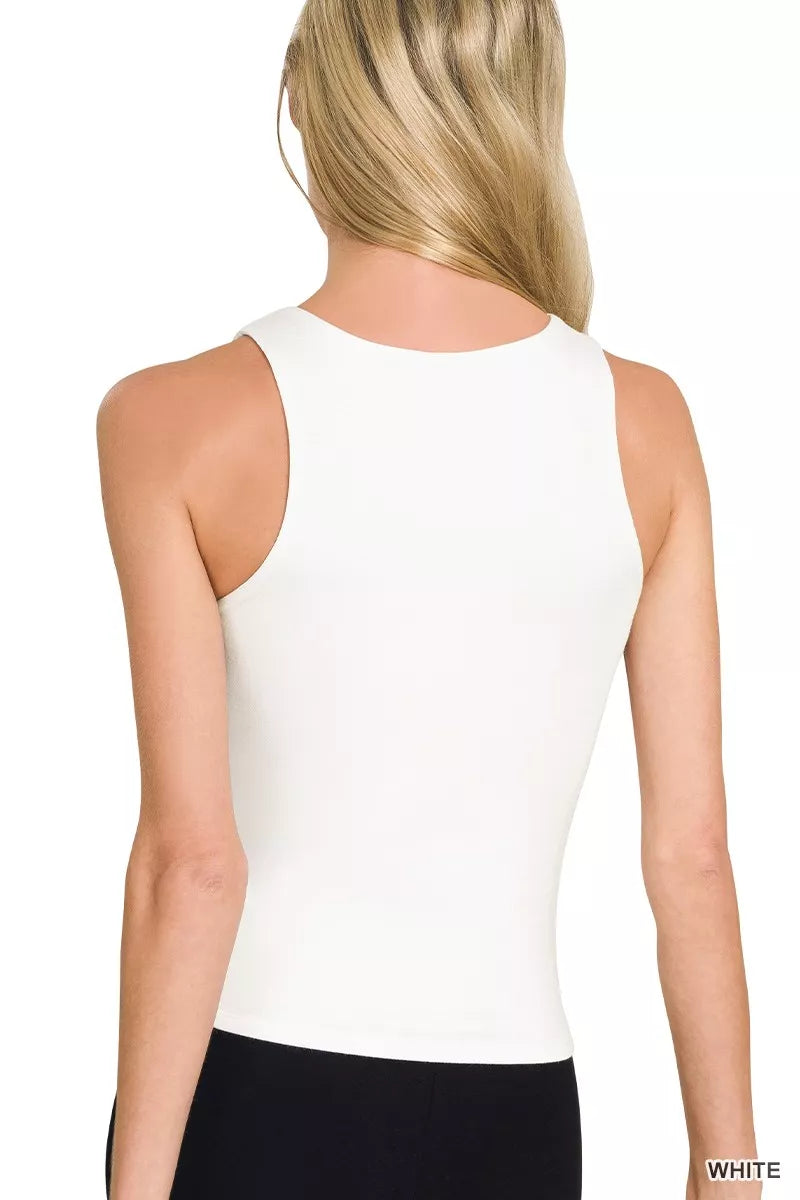 Zenana Premium Rayon Double Layered Round Neck Tank Top