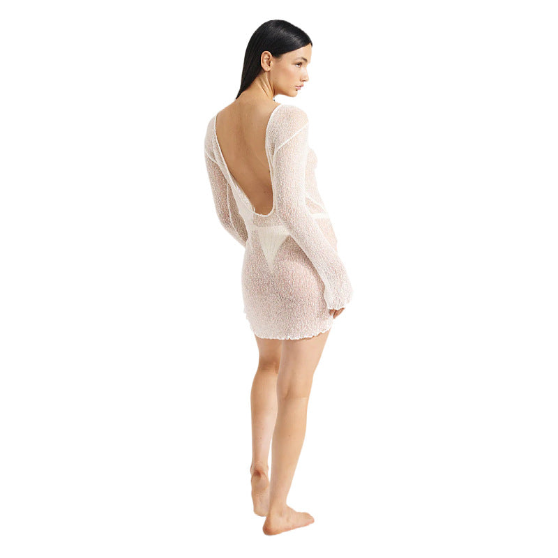 Stylish Sexy Beach Dress for Women - Knitted Mini Dress