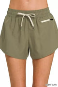 Zenana Soft Woven Lined Shorts With Zip Coin Pocket