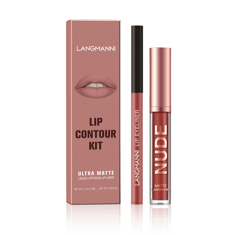 Langmanni Lip Gloss & Liner Set - 2 Pieces