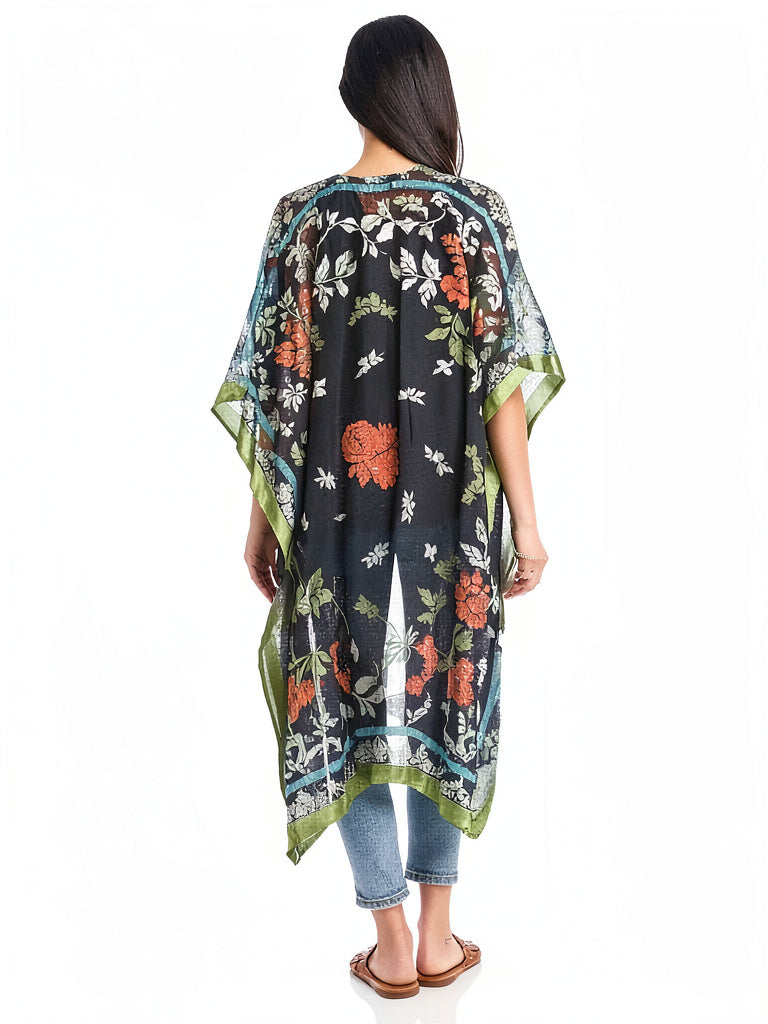 Karen Kane Womens Textured Floral Kimono, OS