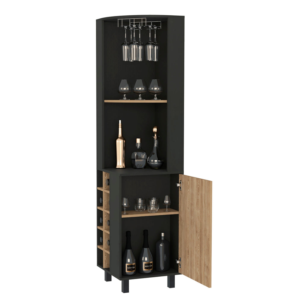 Hamden 10-Bottle 1-Shelf Bar Cabinet Wenge and Pine