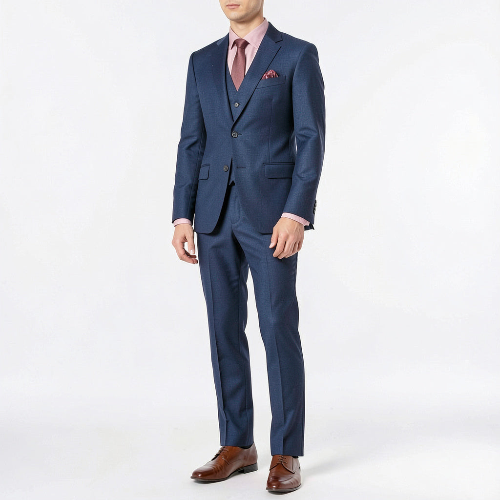 Calvin Klein Men's Extra-Slim Fit Blue Tonal Windowpane Suit