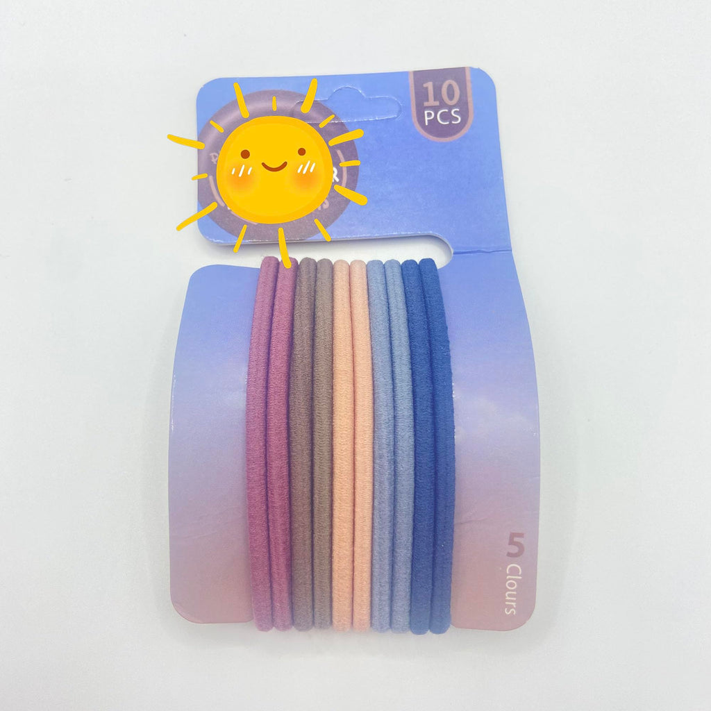 Set of 10 elastic hair bands Multi-color seamless hair bands Fashionable elastic rubber bands Does not damage hair Suitable for thick curly hair medium-length hair ponytails etc