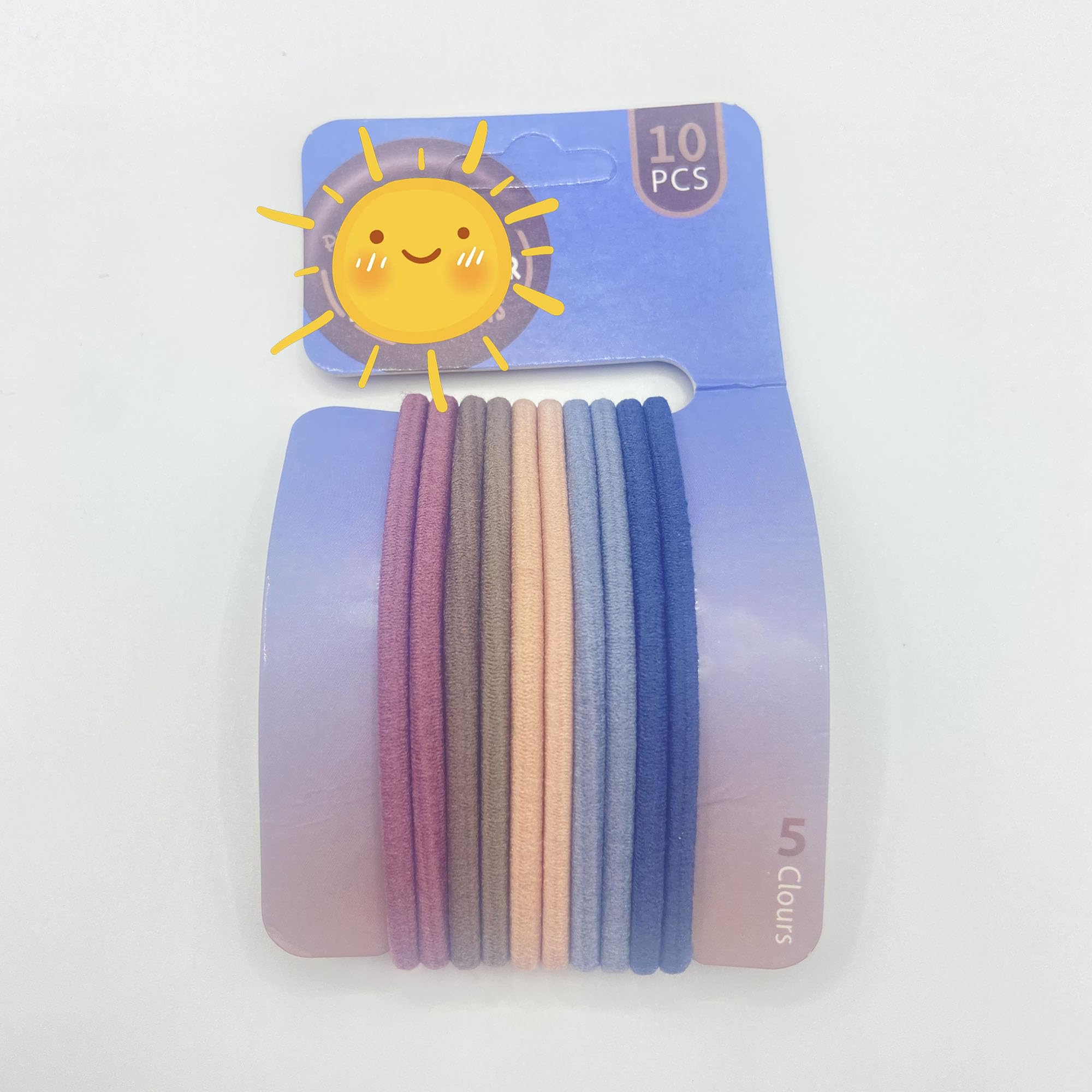 Set of 10 elastic hair bands Multi-color seamless hair bands Fashionable elastic rubber bands Does not damage hair Suitable for thick curly hair medium-length hair ponytails etc