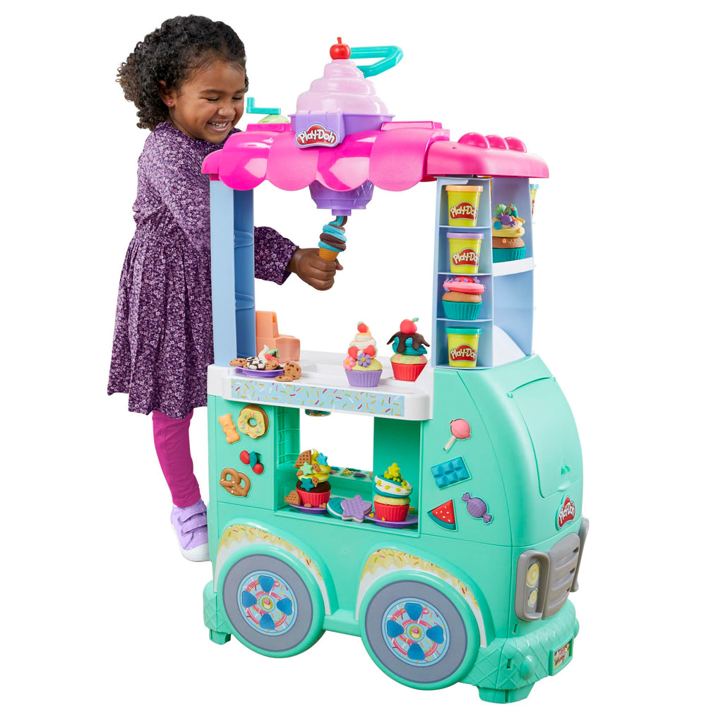 Play-Doh Kitchen Creations Sweet Snacks Food Truck Toy Playset for Kids 12 Modeling Compound Cans for 3 Year Old Girls & Boys & Up (Amazon Exclusive)