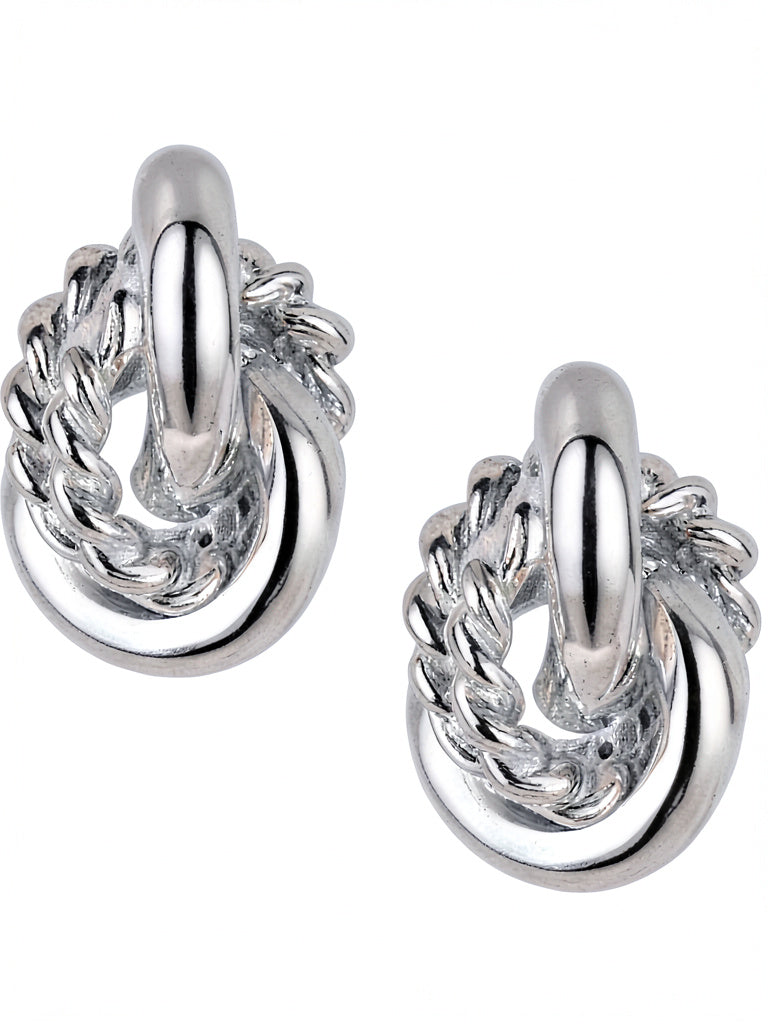Charter Club Silver-Tone Textured Ring Drop Earrings